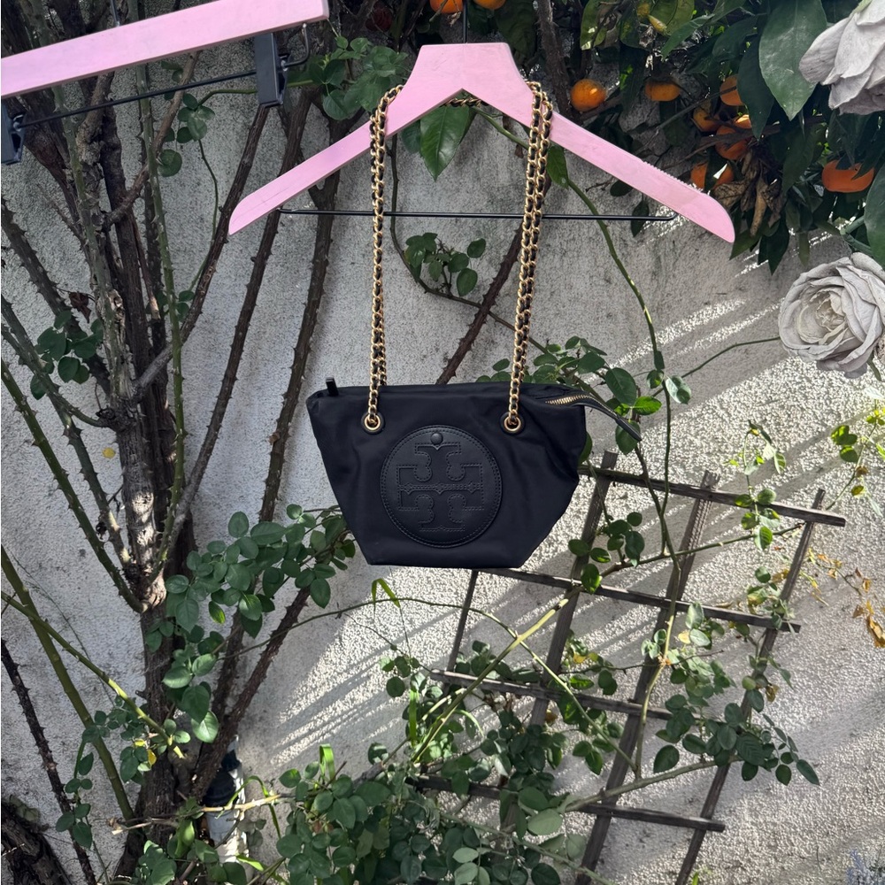 Tory Burch Black Mini Bag with Gold Chain